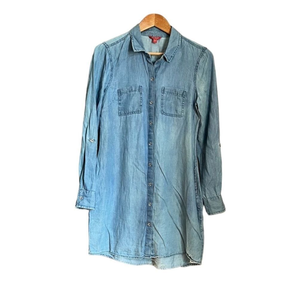‎Guess chambray long sleeve dress. Size small